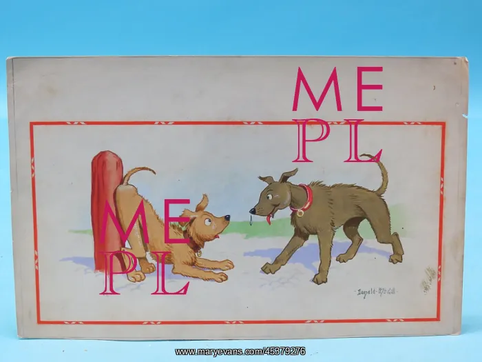  : Comic postcard, Two dogs