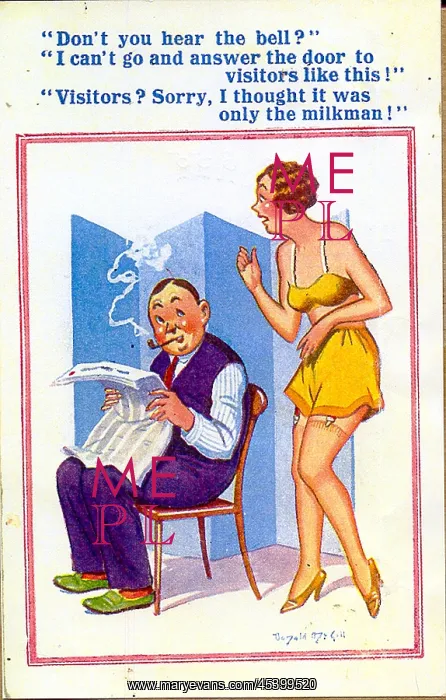 : Comic postcard, Someone at the door : Comic postcard, Someone at the door