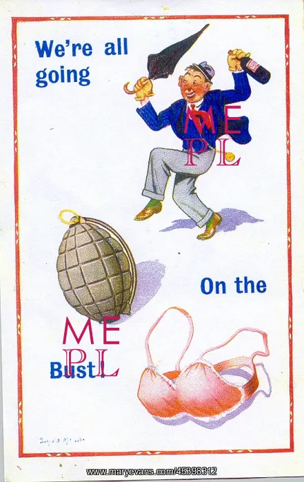 : Comic postcard, Drunken man with bottle : Comic postcard, Drunken man with bottle