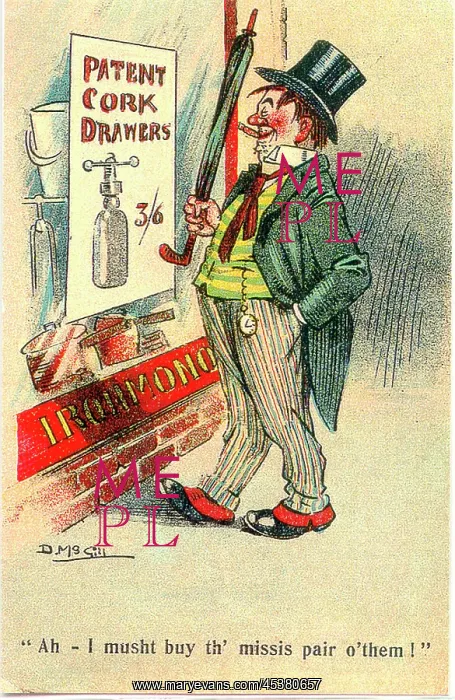 : Comic postcard, Drunken man, patent cork drawers : Comic postcard, Drunken man, patent cork drawers