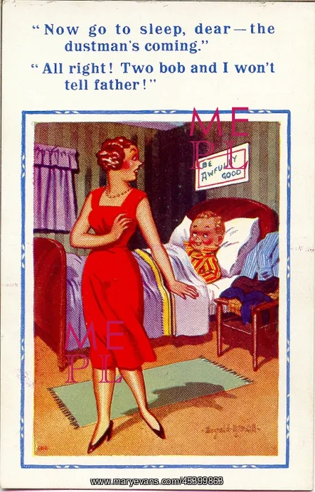 : Comic postcard, Expecting the dustman : Comic postcard, Expecting the dustman