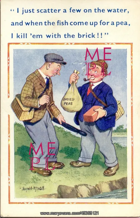 : Comic postcard, fishing strategies : Comic postcard, fishing strategies