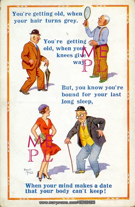  : Comic postcard, Getting old