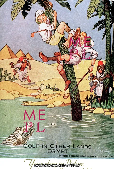  : Comic postcard, Golf in other lands, Egypt