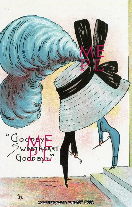 : Comic Postcard - Hat theme - Goodbye Sweetheart Goodbye : Comic Postcard - Hat theme - Goodbye Sweetheart Goodbye
