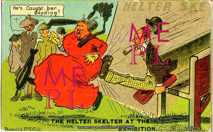 : Comic postcard, Helter Skelter, Edinburgh Exhibition : Comic postcard, Helter Skelter, Edinburgh Exhibition