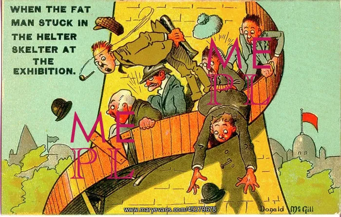 : Comic postcard, Helter Skelter, Edinburgh Exhibition : Comic postcard, Helter Skelter, Edinburgh Exhibition