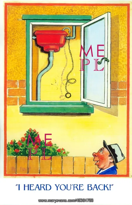 : Comic postcard, I heard you're back! : Comic postcard, I heard you're back!