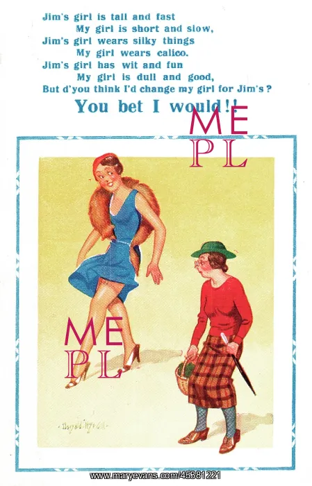 : Comic postcard, Jim's girl and my girl compared : Comic postcard, Jim's girl and my girl compared