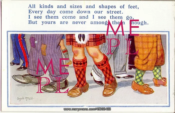 : Comic postcard, Legs and feet in the street : Comic postcard, Legs and feet in the street