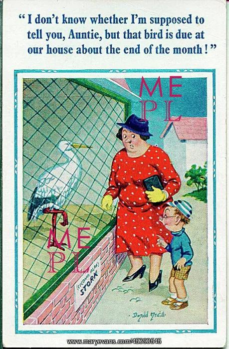 : Comic postcard, Little boy and aunt at the zoo : Comic postcard, Little boy and aunt at the zoo
