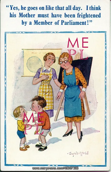 : Comic postcard, Little boys and teachers in classroom : Comic postcard, Little boys and teachers in classroom