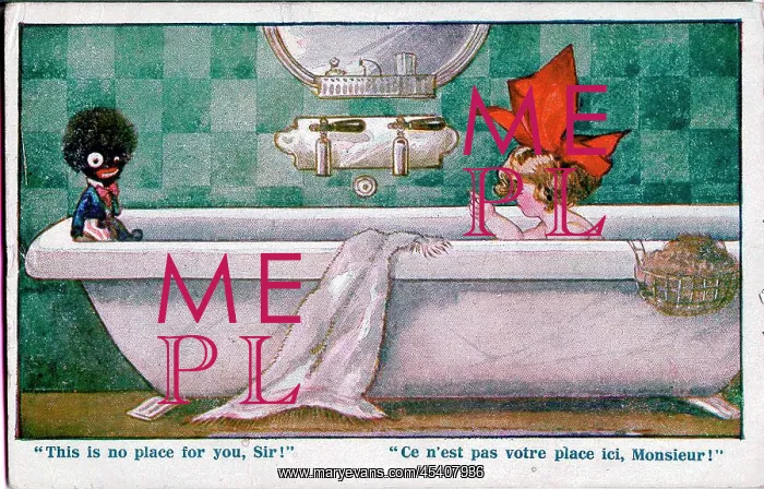 : Comic postcard, Little girl in the bath : Comic postcard, Little girl in the bath