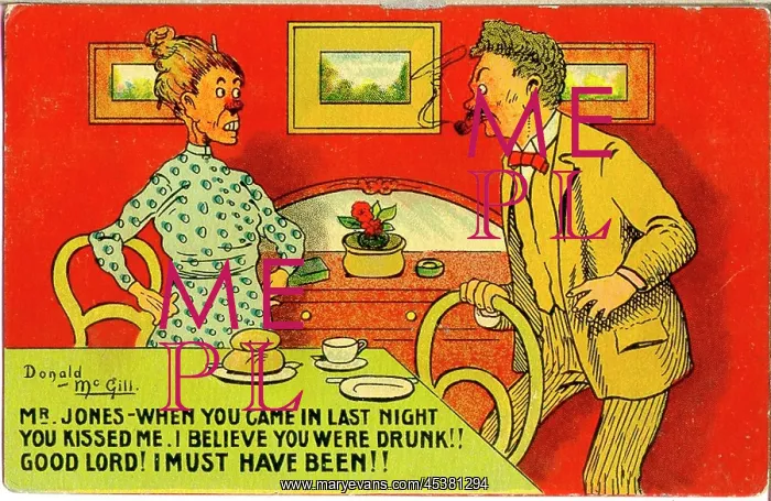 : Comic postcard, Lodger and landlady : Comic postcard, Lodger and landlady