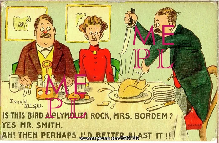  : Comic postcard, Lodgers and landlady