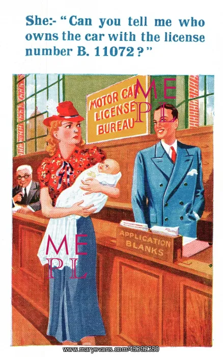 : Comic postcard, Looking for the baby's father : Comic postcard, Looking for the baby's father