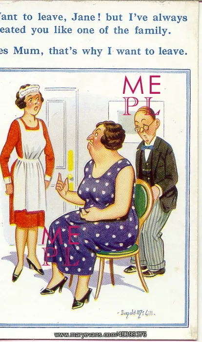 : Comic postcard, Maid, mistress and master : Comic postcard, Maid, mistress and master