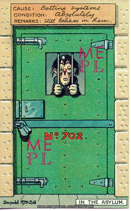 : Comic postcard, Man behind bars : Comic postcard, Man behind bars