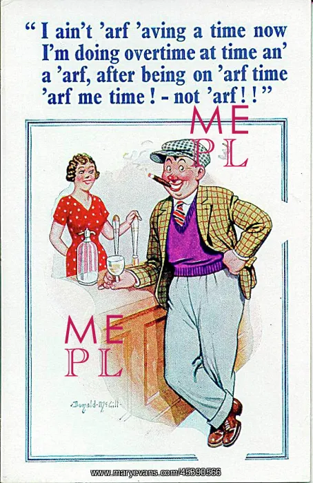 : Comic postcard, Man enjoying himself in the pub : Comic postcard, Man enjoying himself in the pub
