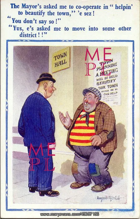 : Comic postcard, Man to help with town planning : Comic postcard, Man to help with town planning