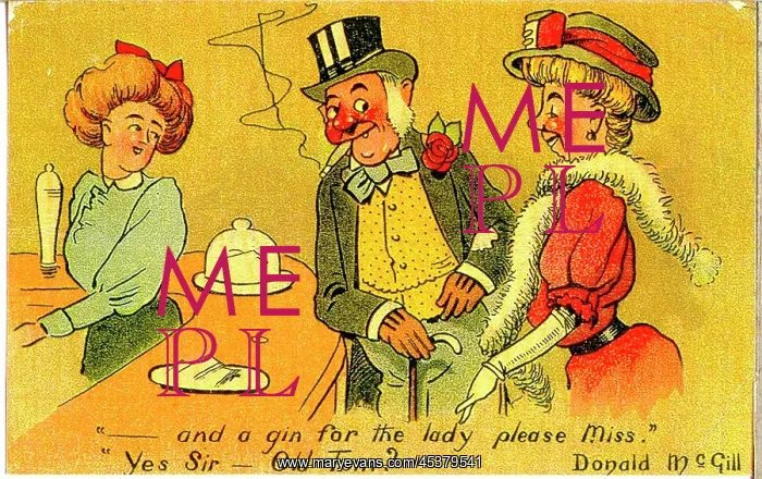 : Comic postcard, Man orders drinks in a pub : Comic postcard, Man orders drinks in a pub