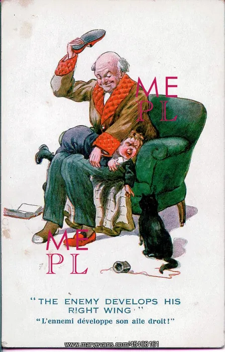 : Comic postcard, Man punishing little boy : Comic postcard, Man punishing little boy