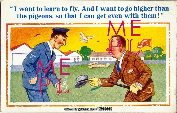 : Comic postcard, Man at a school of aviation : Comic postcard, Man at a school of aviation