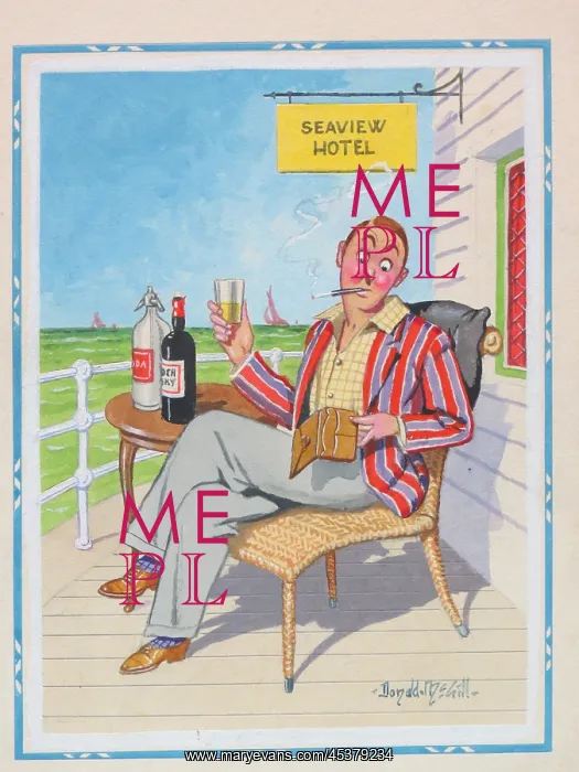 : Comic postcard, Man short of money at the seaside : Comic postcard, Man short of money at the seaside