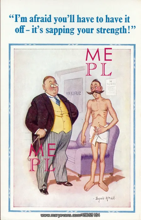 : Comic postcard, Man visiting the doctor : Comic postcard, Man visiting the doctor