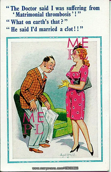 : Comic postcard, Matrimonial thrombosis : Comic postcard, Matrimonial thrombosis