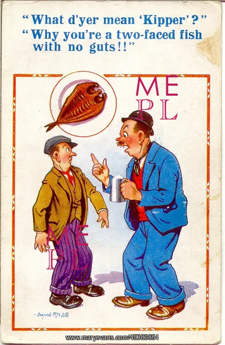 : Comic postcard, Two men chatting in a pub : Comic postcard, Two men chatting in a pub