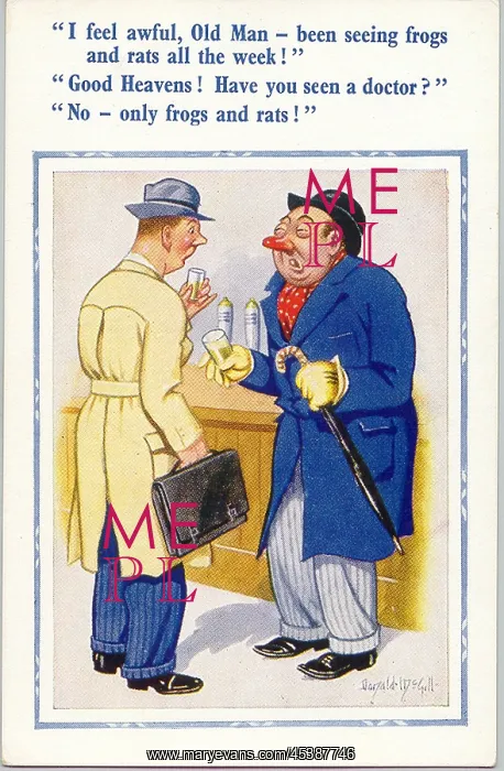  : Comic postcard, Two men chatting in a pub