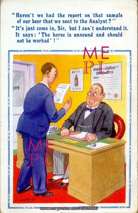  : Comic postcard, Two men in an office