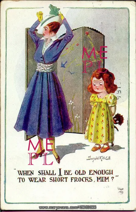 : Comic postcard, Mother and daughter : Comic postcard, Mother and daughter