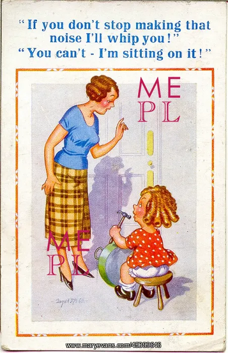 : Comic postcard, Mother and daughter : Comic postcard, Mother and daughter