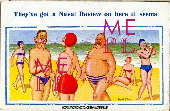 : Comic postcard, Naval Review at the seaside : Comic postcard, Naval Review at the seaside
