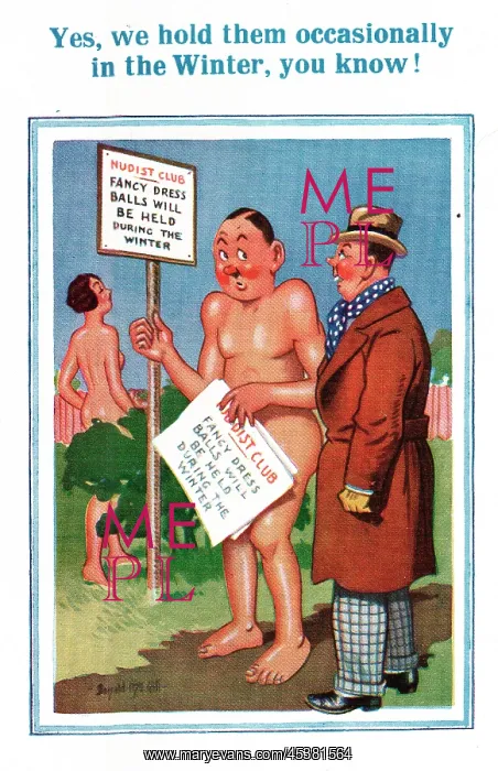 : Comic postcard, Nudist Club : Comic postcard, Nudist Club