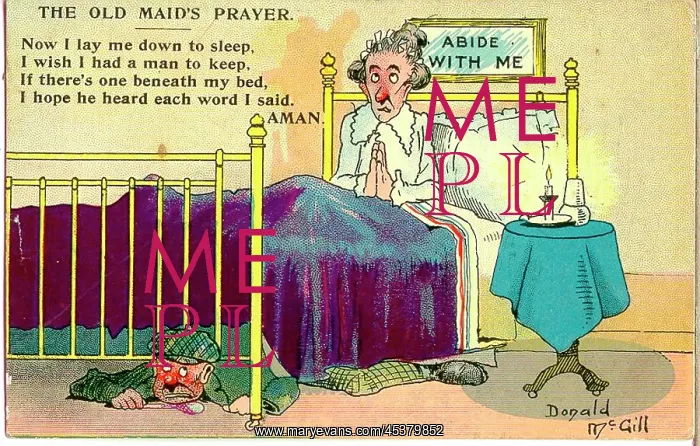 : Comic postcard, The Old Maid's Prayer : Comic postcard, The Old Maid's Prayer