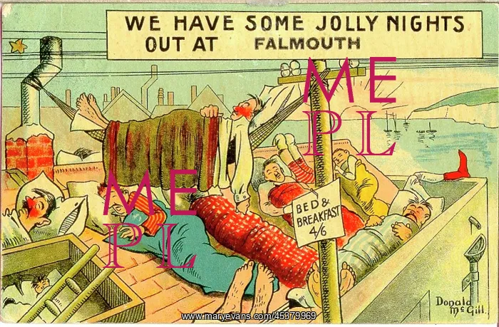 : Comic postcard, People sleeping on the roof : Comic postcard, People sleeping on the roof