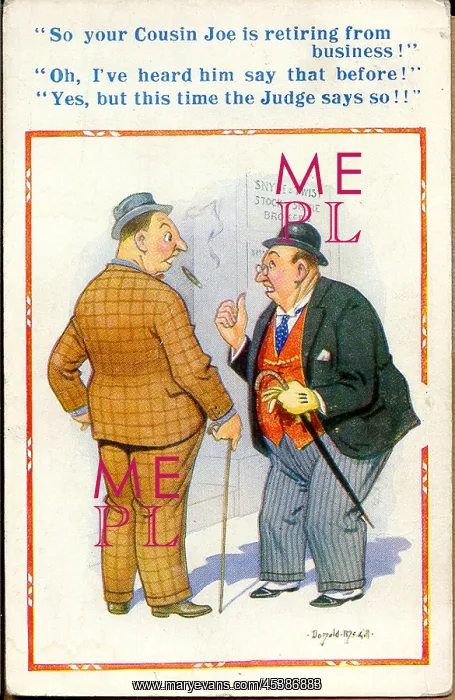 : Comic postcard, Retiring from business : Comic postcard, Retiring from business