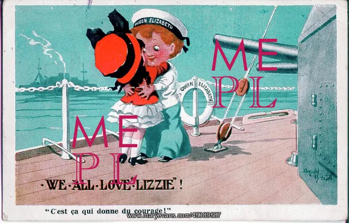 : Comic postcard, Sailor with his girl, WW2 : Comic postcard, Sailor with his girl, WW2