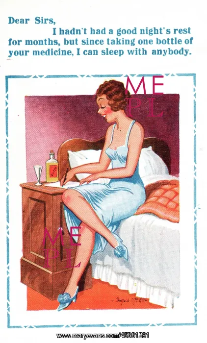 : Comic postcard, Satisfied customer : Comic postcard, Satisfied customer