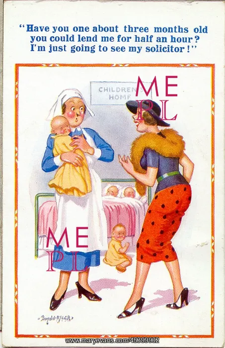 : Comic postcard, Scene in children's home : Comic postcard, Scene in children's home