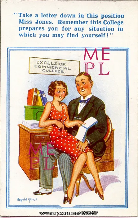 : Comic postcard, Scene at secretarial college : Comic postcard, Scene at secretarial college