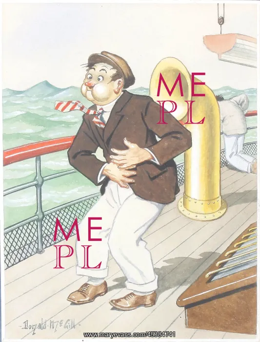 : Comic postcard, Sea sickness on board ship : Comic postcard, Sea sickness on board ship