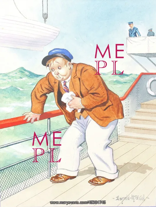 : Comic postcard, Sea sickness on board ship : Comic postcard, Sea sickness on board ship