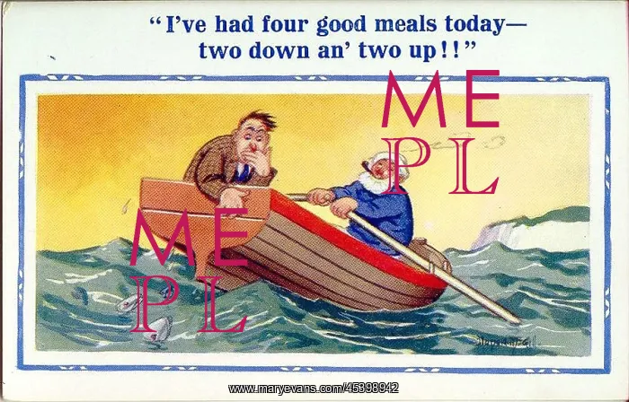 : Comic postcard, Sea sickness in a rowing boat : Comic postcard, Sea sickness in a rowing boat