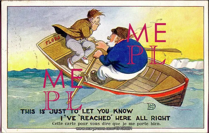 : Comic postcard, Sea sickness in a rowing boat : Comic postcard, Sea sickness in a rowing boat