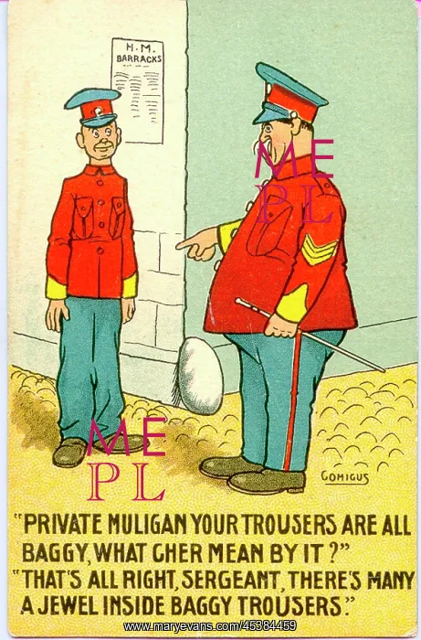 : Comic postcard, Sergeant and soldier : Comic postcard, Sergeant and soldier