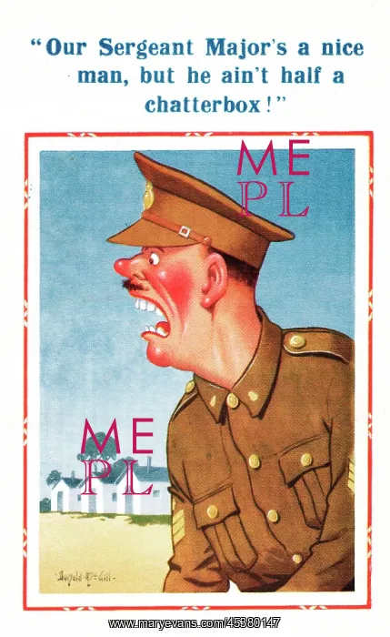 : Comic postcard, Soldier in the British Army, WW2 : Comic postcard, Soldier in the British Army, WW2